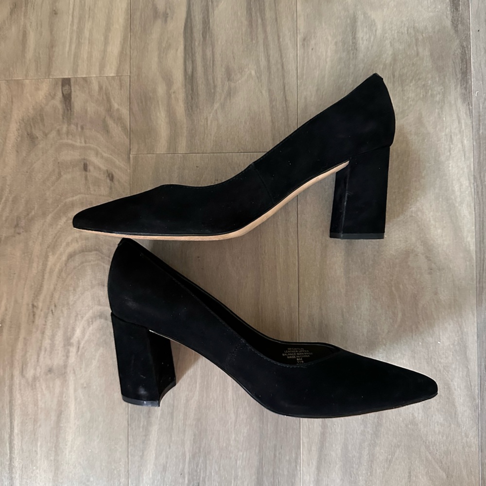 Black Suede Block Heels
